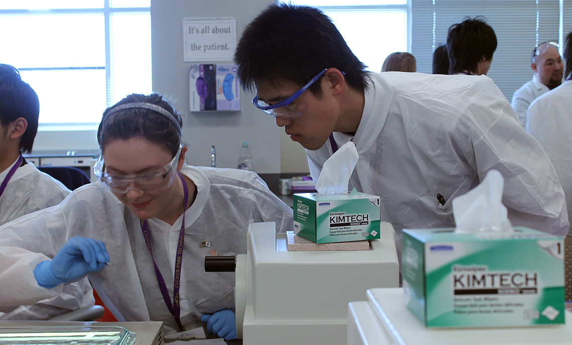 Exchange students at Clover Park Technical College near Tacoma