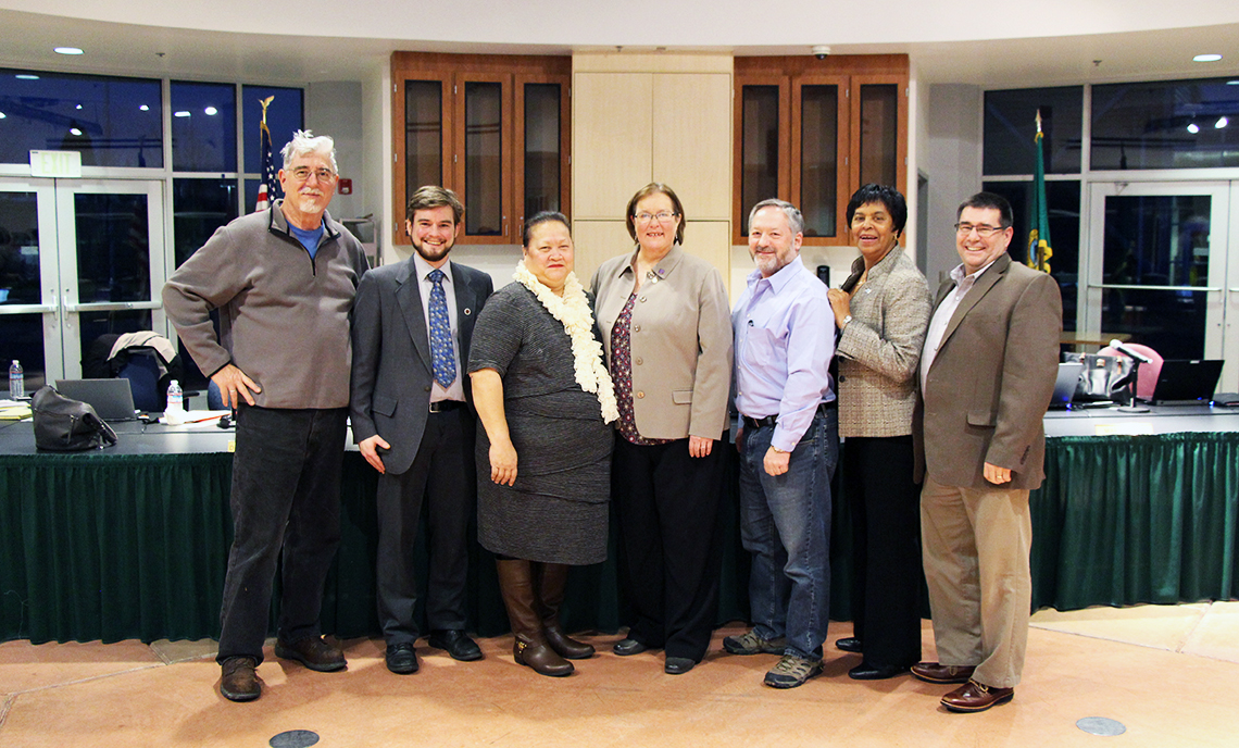 Dr. Joyce Loveday poses with the CPTC Board of Trustees