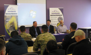 The CPTC Mechatronics program hosted a local employer discussion as part of the Mechatronics for Military Info Session and Lab Tour on March 10.