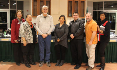 Clover Park Technical College Trustees and President Dr. Joyce Loveday pose with Health Unit Coordinator instructor Joylene Perez after awarding Perez tenure at the December Board of Trustees meeting.