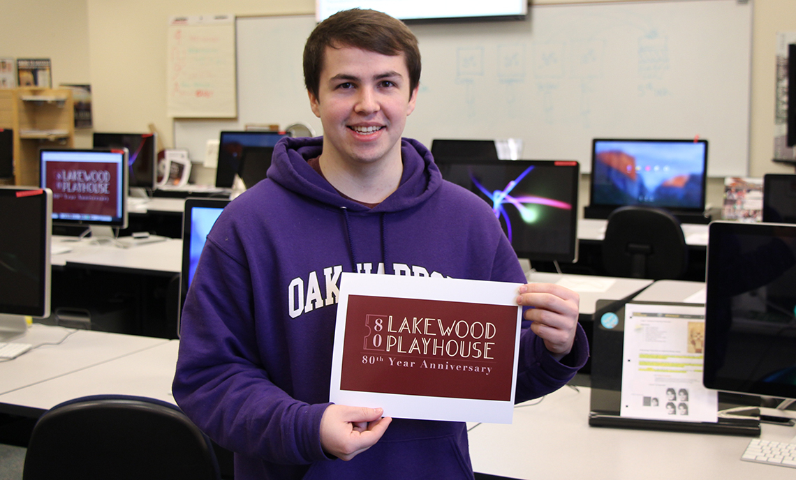 CPTC Graphic Technologies student John Barger designed 80th Anniversary logo for the Lakewood Playhouse as part of a collaboration between the local theatre and CPTC.