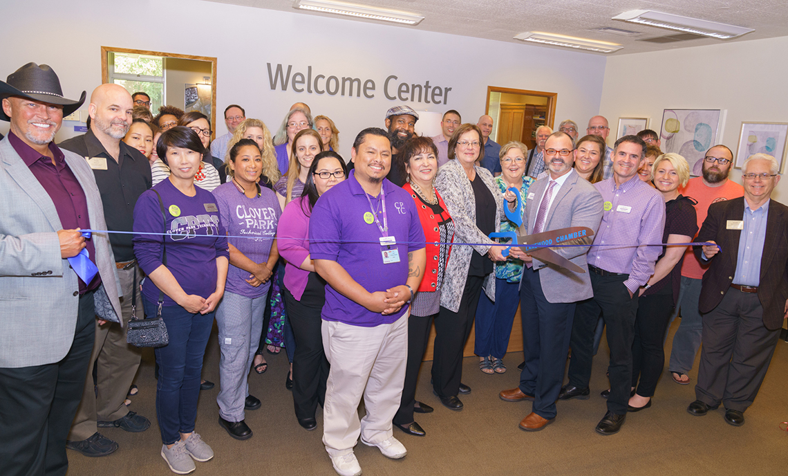 The Lakewood Chamber of Commerce officiated the official ribbon cutting with members of the chamber and CPTC staff and faculty. Photo courtesy of David Lobban, Lobban Photography.