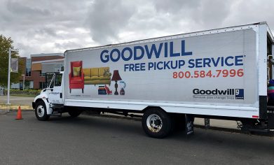 Goodwill brought a 27-foot truck to Clover Park Technical College's Lakewood Campus Friday, Aug. 3, for the college community to fill with donations.